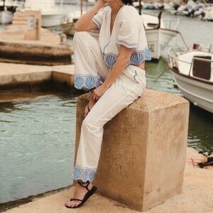 Rails Tildi Pants White Linen Cotton Size Large NWT